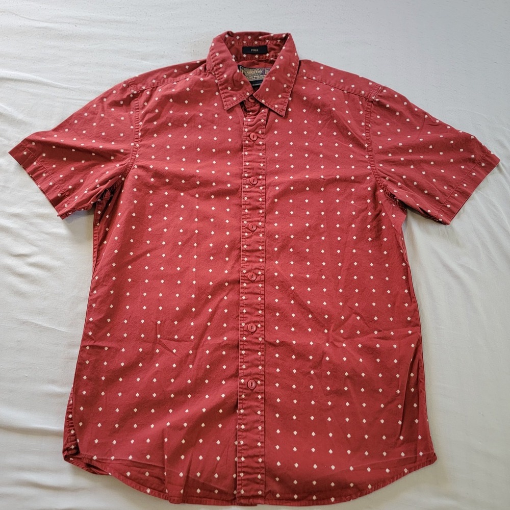 Pendleton Thomas Kay Geometric Short Sleeve Button Down Shirt Men's Size M Red - Picture 2 of 6